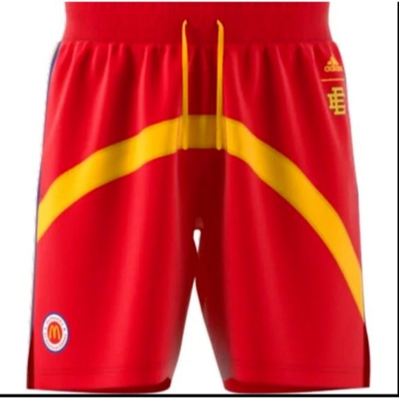 Adidas Eric Emanuel x McDonald's Basketball Shorts Red Men's Size M HB0736 New